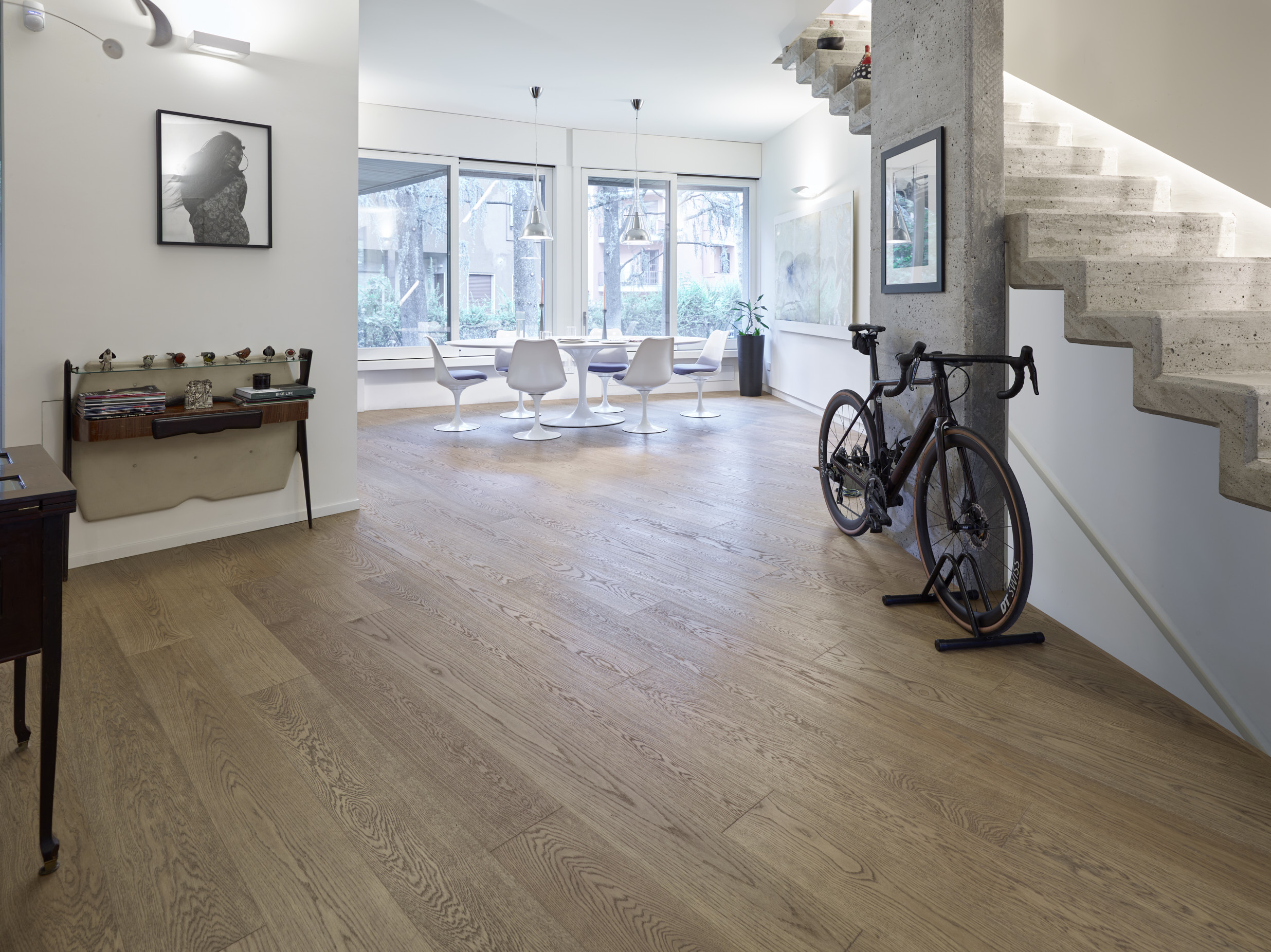 Brushed-Texture Image of a wooden flooring with Brushed Texture: For an Organic, Lived-in Feel